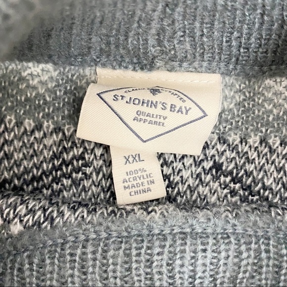 ST. JOHN’S BAY Women's XXL Gray Fairisle Pullover Sweater Ski Winter - Picture 6 of 9